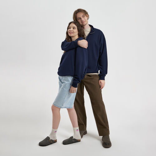 Толстовка на молнии унисекс Флоу (Flow), темно-синяя, размер 5XL 5