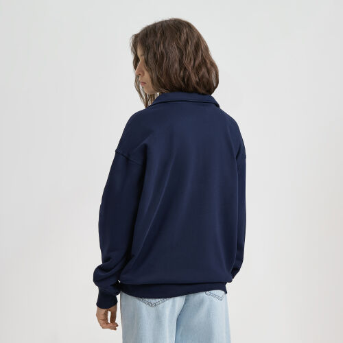 Толстовка на молнии унисекс Флоу (Flow), темно-синяя, размер 5XL 6