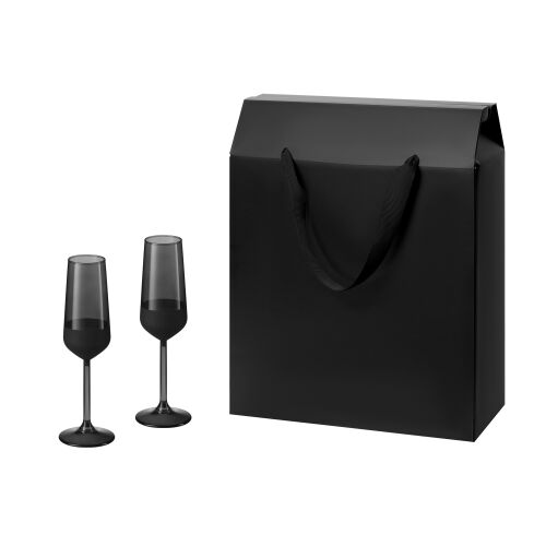 Подарочный набор 2 бокала для шампанского Black Edition в большо 1