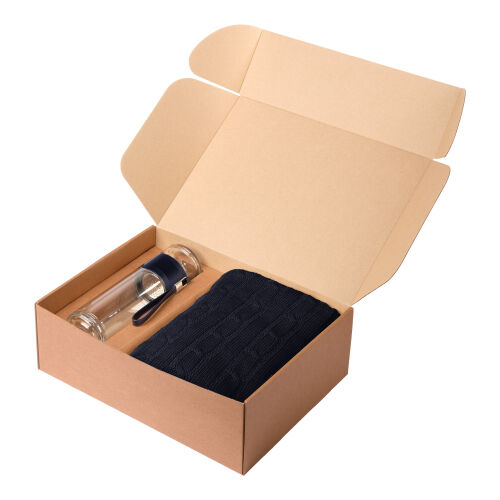 Подарочный набор Terso, Fado, синий (плед, термобутылка) 3