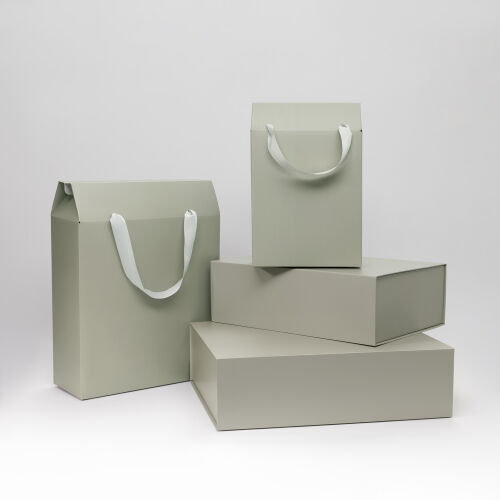 Подарочная коробка-пакет универсальная малая, серая 4