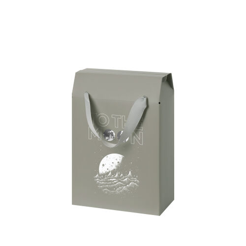 Подарочная коробка-пакет универсальная малая, серая 5