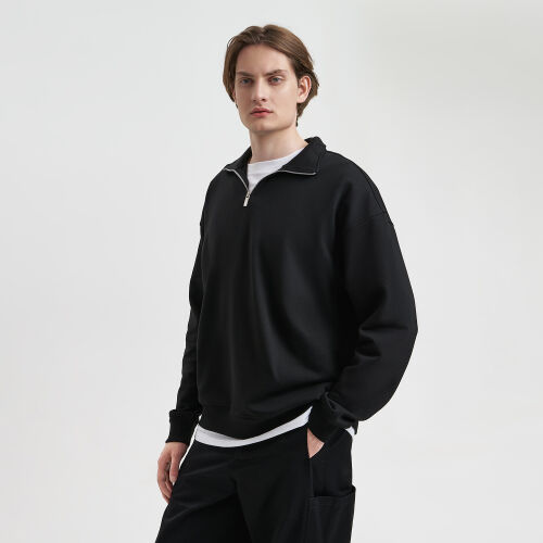 Толстовка на молнии унисекс Флоу (Flow), черная, размер 5XL/6XL