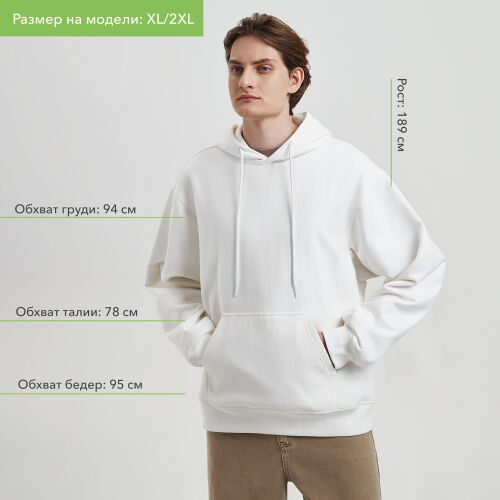 Худи релакс унисекс ADVENTURE, белый, размер 3XL/4XL 3