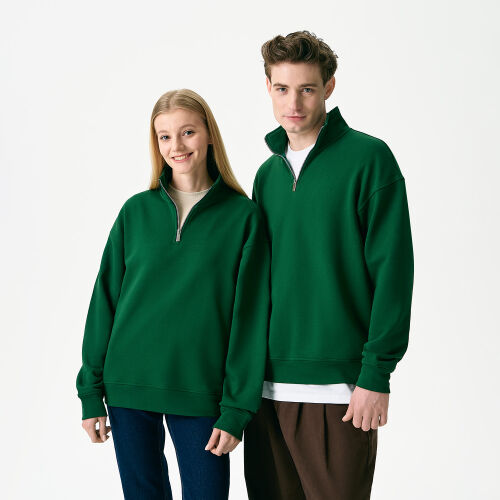 Толстовка на молнии унисекс Флоу (Flow), зеленая 1