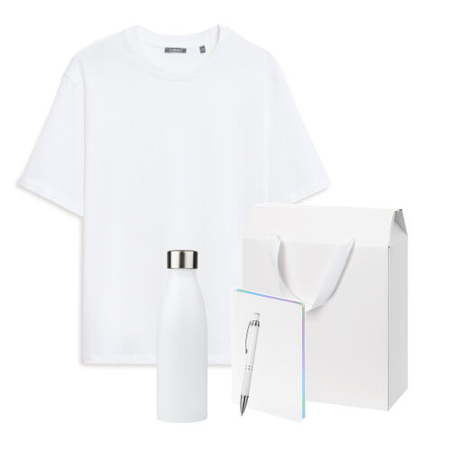 Набор с одеждой RUST (футболка, термобутылка, ежедневник, ручка), черный/белый, 3XL/4XL