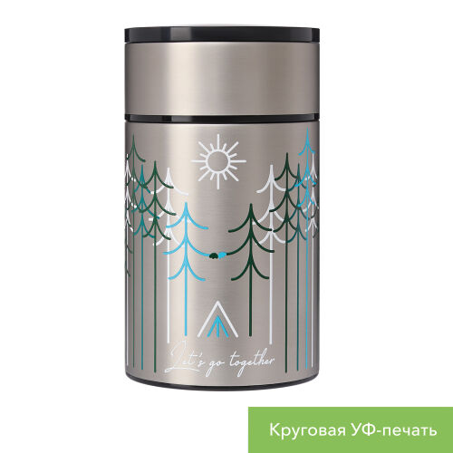 Термос для еды Бенто (Bento), серебряный 6