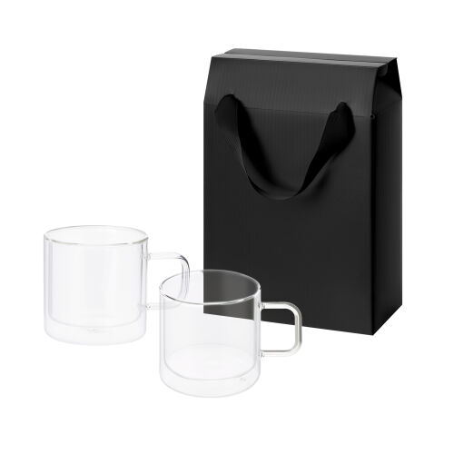 Подарочный набор 2 стеклянные кружки Luna в коробке-пакете 1