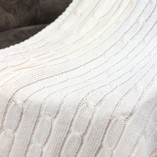 Плед Fado вязаный, бежевый (без подарочной коробки) 5