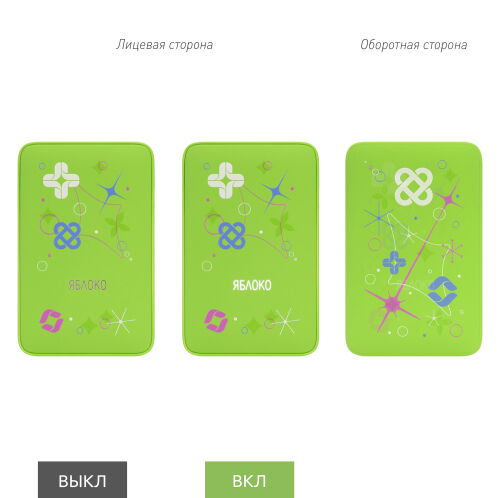 Внешний аккумулятор с подсветкой Анкор (Ancor) 5000 mAh, салатов 3