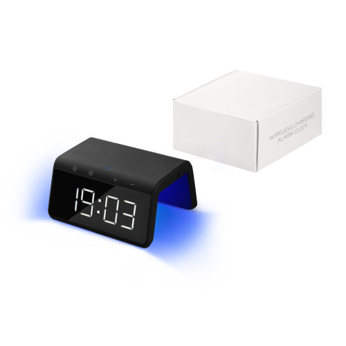Зарядная станция с часами 15W Флейм (Flame), черная 6