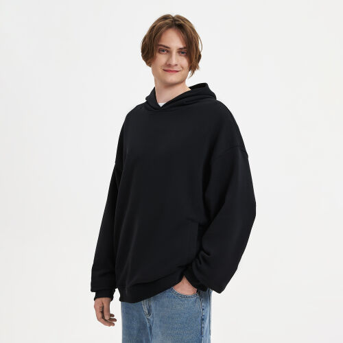 Худи оверсайз унисекс Фьюжн (Fusion), черный, размер 2XS