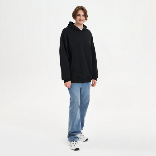 Худи оверсайз унисекс Фьюжн (Fusion), черный, размер 2XS 2