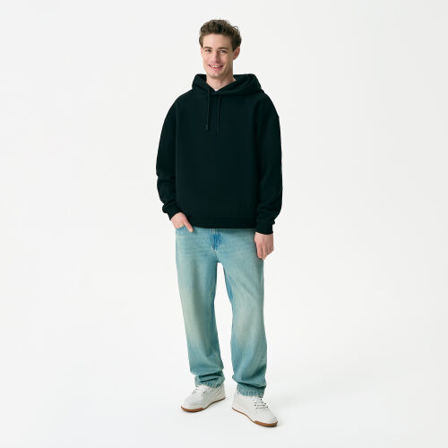 Худи релакс унисекс Баланс (Balance), с начесом, черный, размер  2