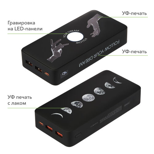 Внешний аккумулятор с подсветкой Ancor PD Plus 20000 mAh, черный 4