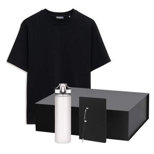 Набор с одеждой RUST (футболка, бутылка, ежедневник, ручка), черный, L