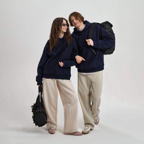 Худи релакс унисекс ADVENTURE, темно-синий, размер 3XL/4XL 6