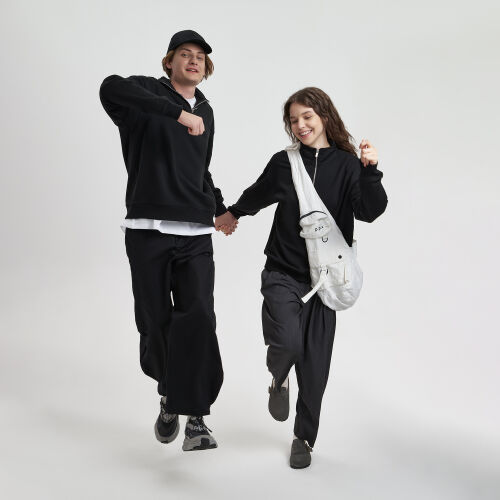 Толстовка на молнии унисекс FLOW, черная, размер XL/2XL 5