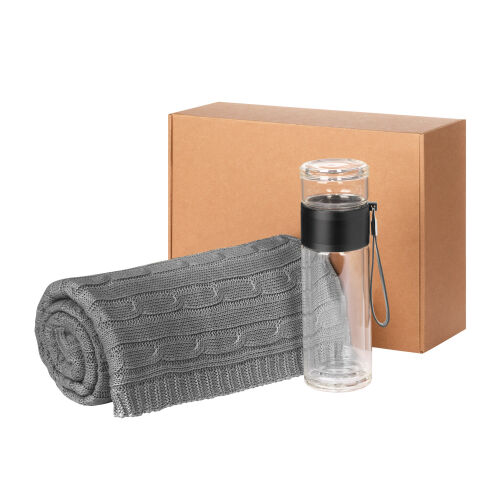 Подарочный набор Terso, Fado, серый (плед, термобутылка) 1