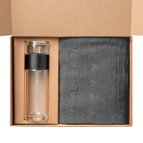 Подарочный набор Terso, Fado, серый (плед, термобутылка) 2