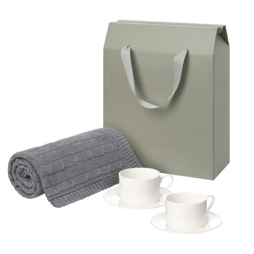 Подарочный набор Mokko, Fado, серый в коробке-пакете (две чайных 1