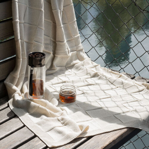 Плед Cella вязаный, бежевый (без подарочной коробки) 1