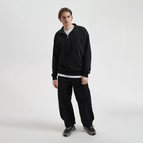 Толстовка на молнии унисекс Флоу (Flow), черная, размер 3XL/4XL 1