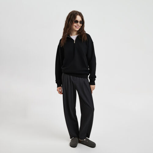 Толстовка на молнии унисекс Флоу (Flow), черная, размер 3XL/4XL 3