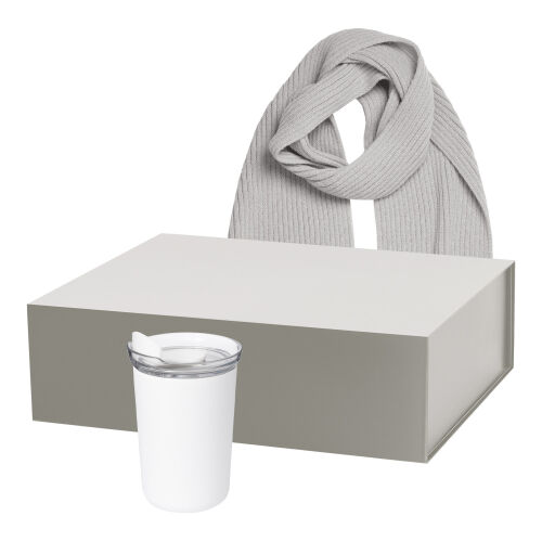 Подарочный набор Strada, Forges, белый (термокружка, шарф)