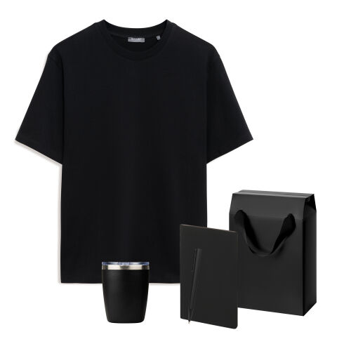 Набор с одеждой RUST (футболка, термокружка, блокнот, ручка), черный, M