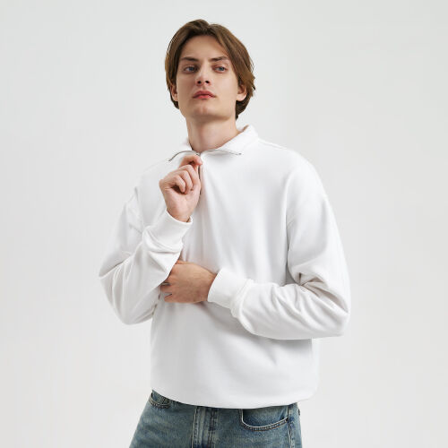 Толстовка на молнии унисекс FLOW, белая, размер XL/2XL 3