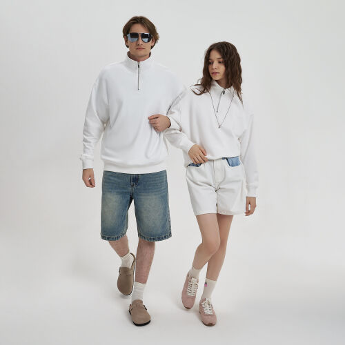 Толстовка на молнии унисекс FLOW, белая, размер XL/2XL 6