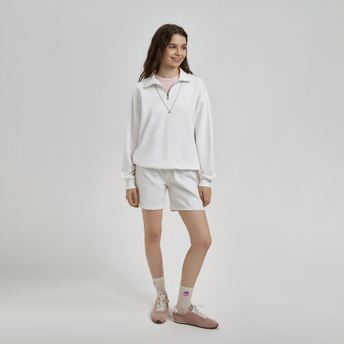 Толстовка на молнии унисекс FLOW, белая, размер XL/2XL 9