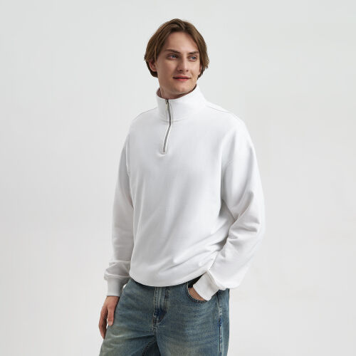 Толстовка на молнии унисекс FLOW, белая, размер XL/2XL 10