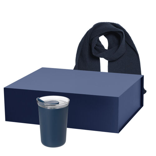 Подарочный набор Strada, Forges, синий (термокружка, шарф) 1