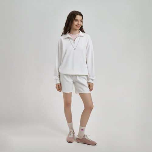 Толстовка на молнии унисекс Флоу (Flow), белая, размер 5XL/6XL 2