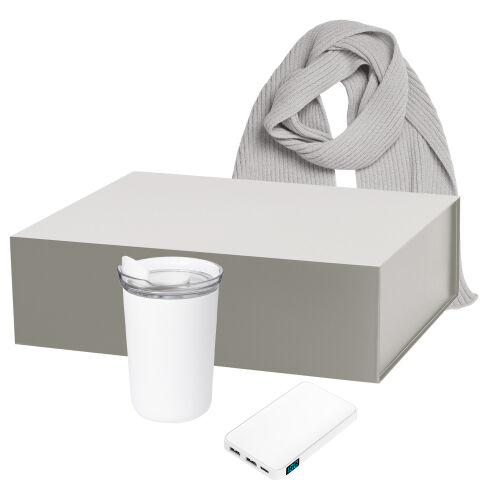 Подарочный набор Strada, Ancor, Forges, белый (термокружка, акку 1