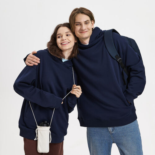 Худи оверсайз унисекс Фьюжн (Fusion), темно-синий, размер 2XS 5