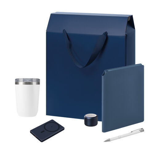 Подарочный набор Welcome Pack Premium, синий (термокружка, колон 1 Подарочный набор Welcome Pack Premium, синий (термокружка, колон 1