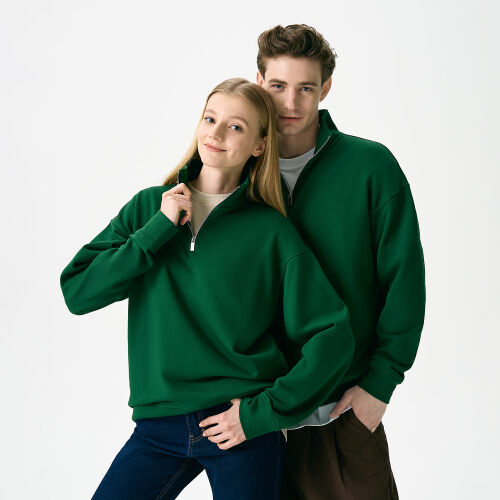 Толстовка на молнии унисекс Флоу (Flow), зеленая, размер 5XL/6XL 4
