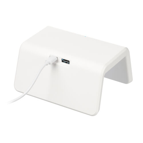 Зарядная станция с часами 15W Флейм (Flame), белая 3