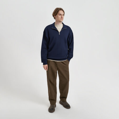 Толстовка на молнии унисекс FLOW, темно-синяя, размер 3XL/4XL 11