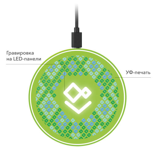 Беспроводное зарядное устройство с подсветкой 15W Аурис (Auris), 3