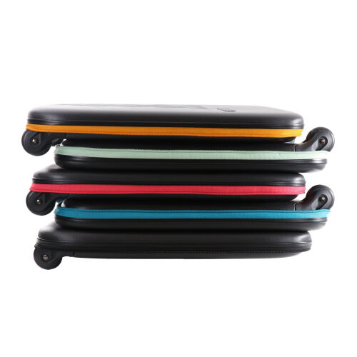 Чемодан складной Rollink Earth 55x40x20 см, 2 колеса, черный/зел 9
