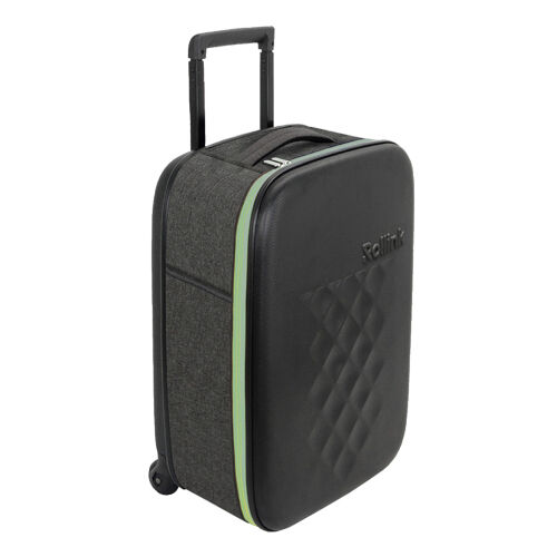 Чемодан складной Rollink Earth 55x40x20 см, 2 колеса, черный/зел 15