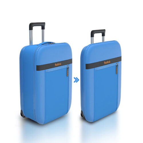 Чемодан складной Rollink Aura 55x40x20 см, 2 колеса, синий 15
