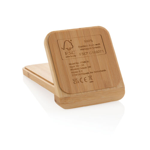Док-станция Bamboo FSC® для беспроводной зарядки, 5 Вт 5