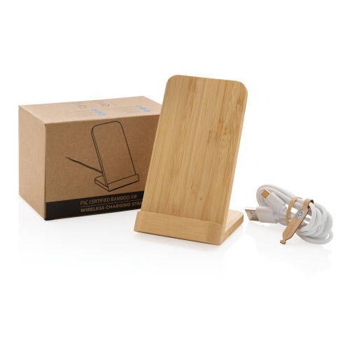 Док-станция Bamboo FSC® для беспроводной зарядки, 5 Вт 9