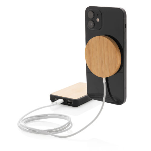 Магнитное устройство для беспроводной зарядки Bamboo, 10 Вт 6 Магнитное устройство для беспроводной зарядки Bamboo, 10 Вт 6