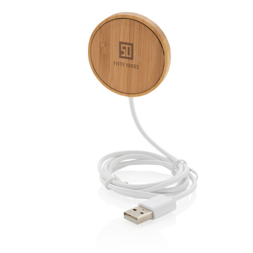 Магнитное устройство для беспроводной зарядки Bamboo, 10 Вт 3 Магнитное устройство для беспроводной зарядки Bamboo, 10 Вт 3